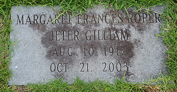 Margaret Frances Roper Jeter Gilliam 08 10 1912 10 21 2003