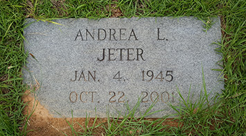 Andrea L Jeter 01 04 1945 10 22 2001
