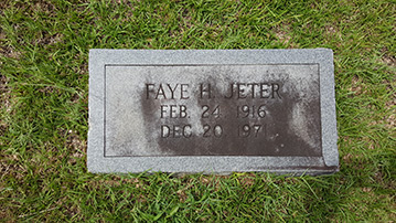 Faye H Jeter 02 24 1916 12 20 1971