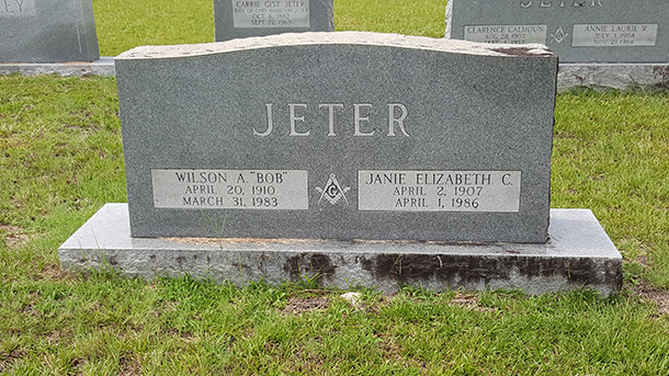 Wilson Jeter Family Headstone